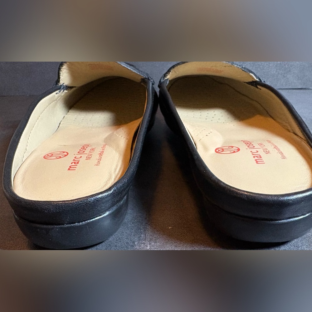 Marc Joseph Black Leather Penny Mules with Cream Insole - Picture 10 of 12